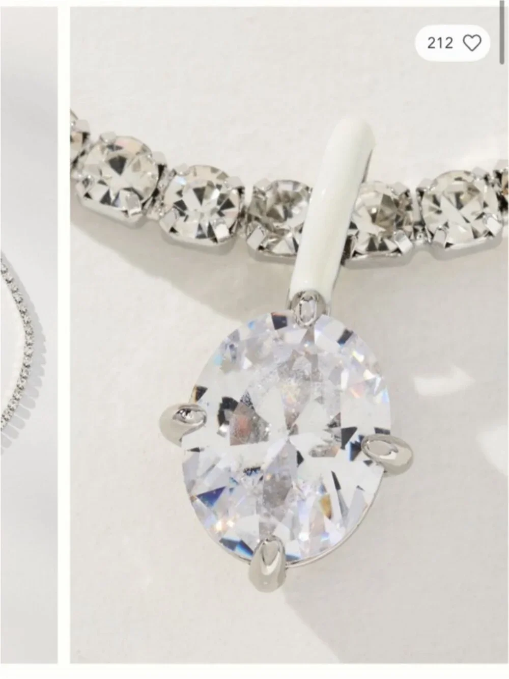 New! Anthropologie Silver Glam Crystal Pendant Necklace NWT